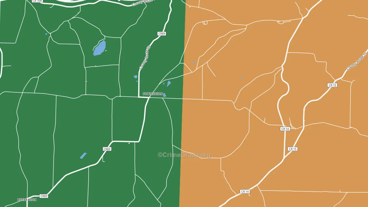 Towlesville, NY Map of Drug-Related Crime Rates