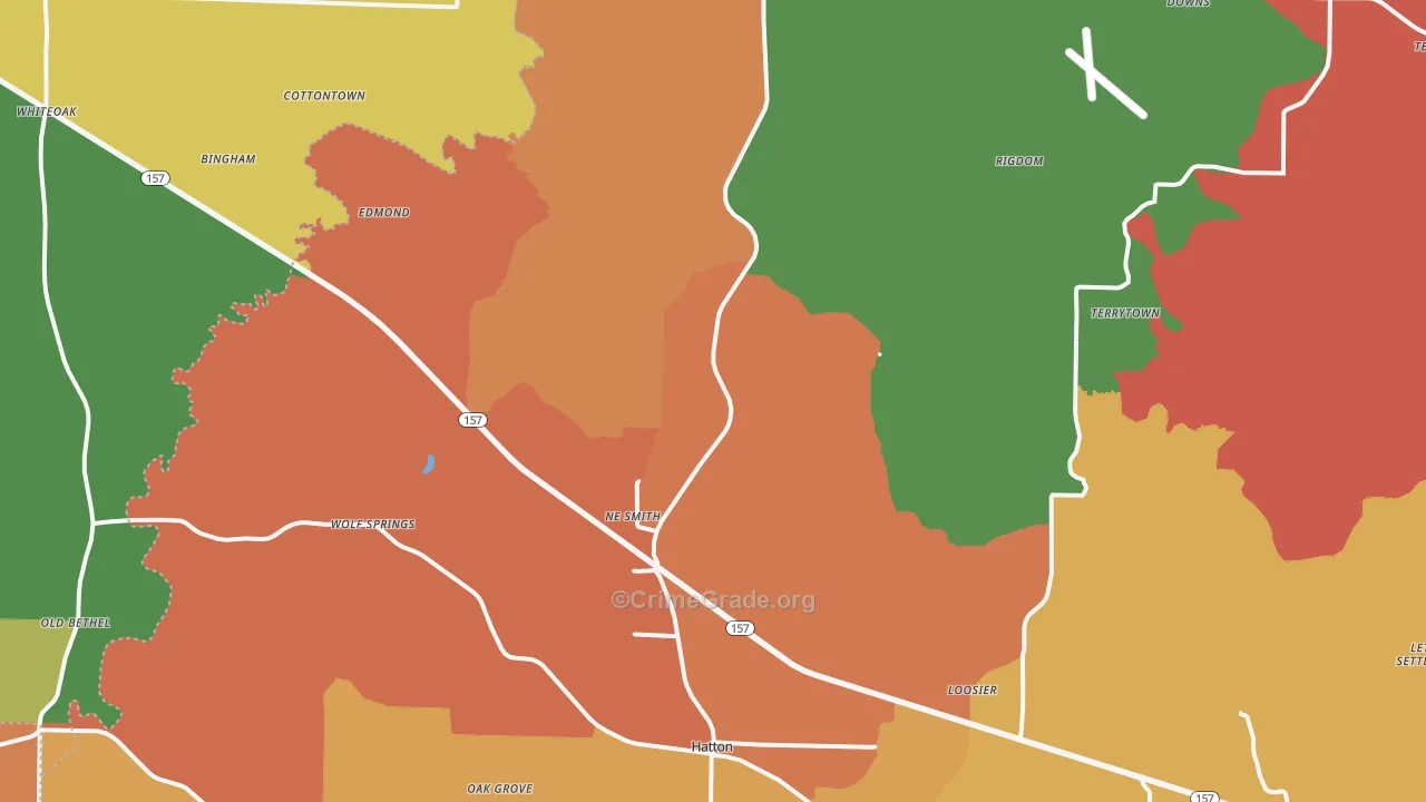 Town Creek, AL Map of Drug-Related Crime Rates