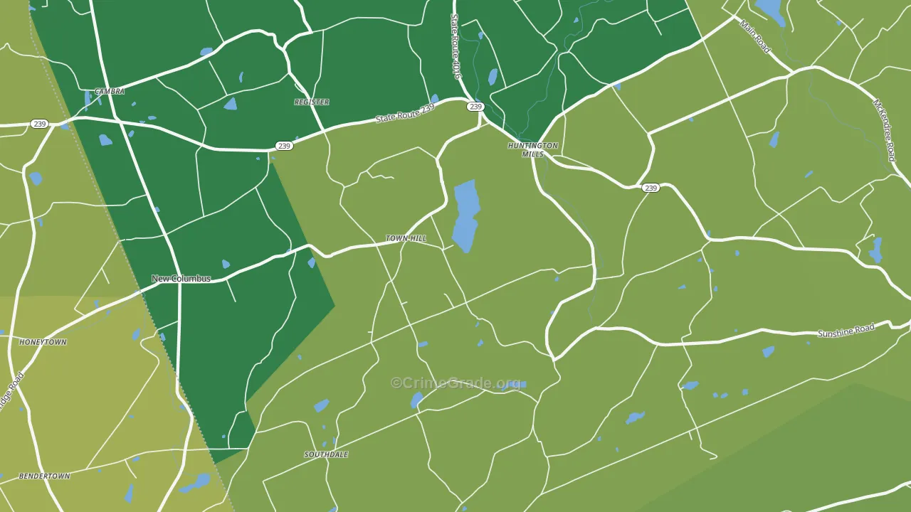 Town Hill, PA Map of Drug-Related Crime Rates