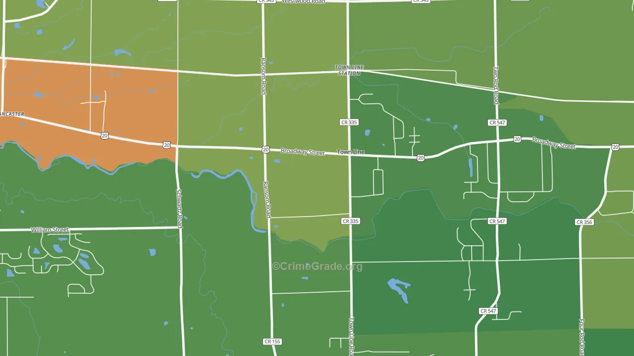 Town Line, NY Map of Drug-Related Crime Rates