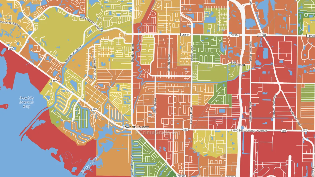 Town 'N Country Park, Town 'n' Country, FL Map of Drug-Related Crime Rates