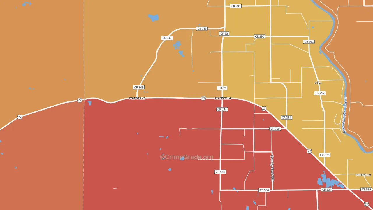 Townsend, FL Map of Drug-Related Crime Rates