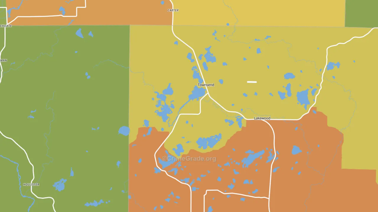 Townsend, WI Map of Drug-Related Crime Rates