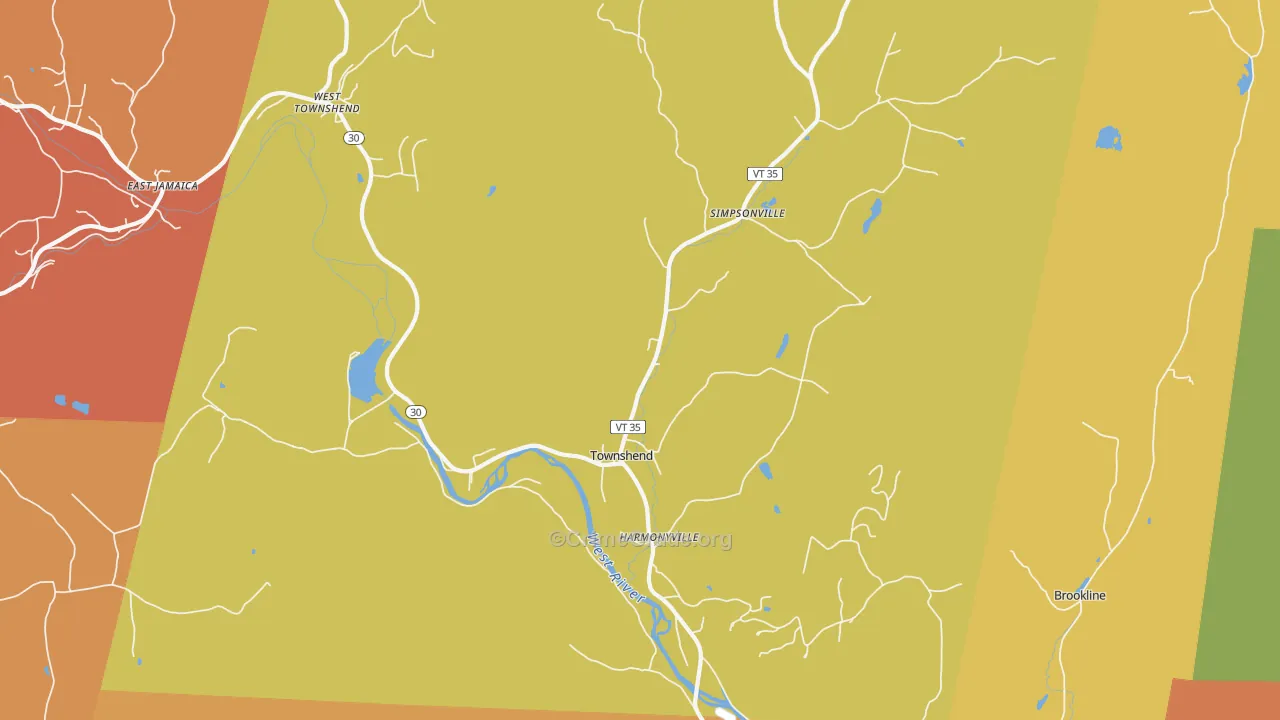 Townshend, VT Map of Drug-Related Crime Rates