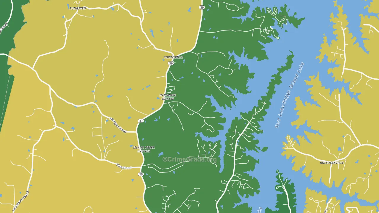 Townsville, NC Map of Drug-Related Crime Rates