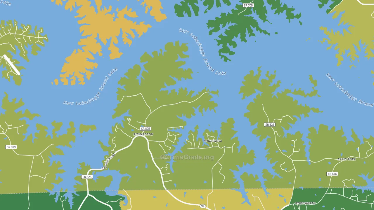 Townsville, VA Map of Drug-Related Crime Rates