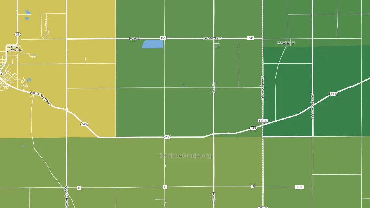 Townwood, OH Map of Drug-Related Crime Rates