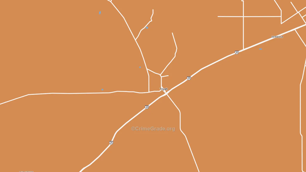 Toyah, TX Map of Drug-Related Crime Rates