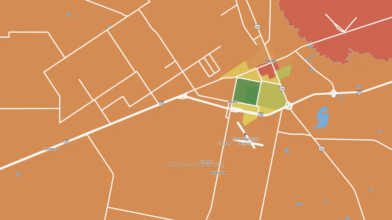 Toyahvale, TX Map of Drug-Related Crime Rates