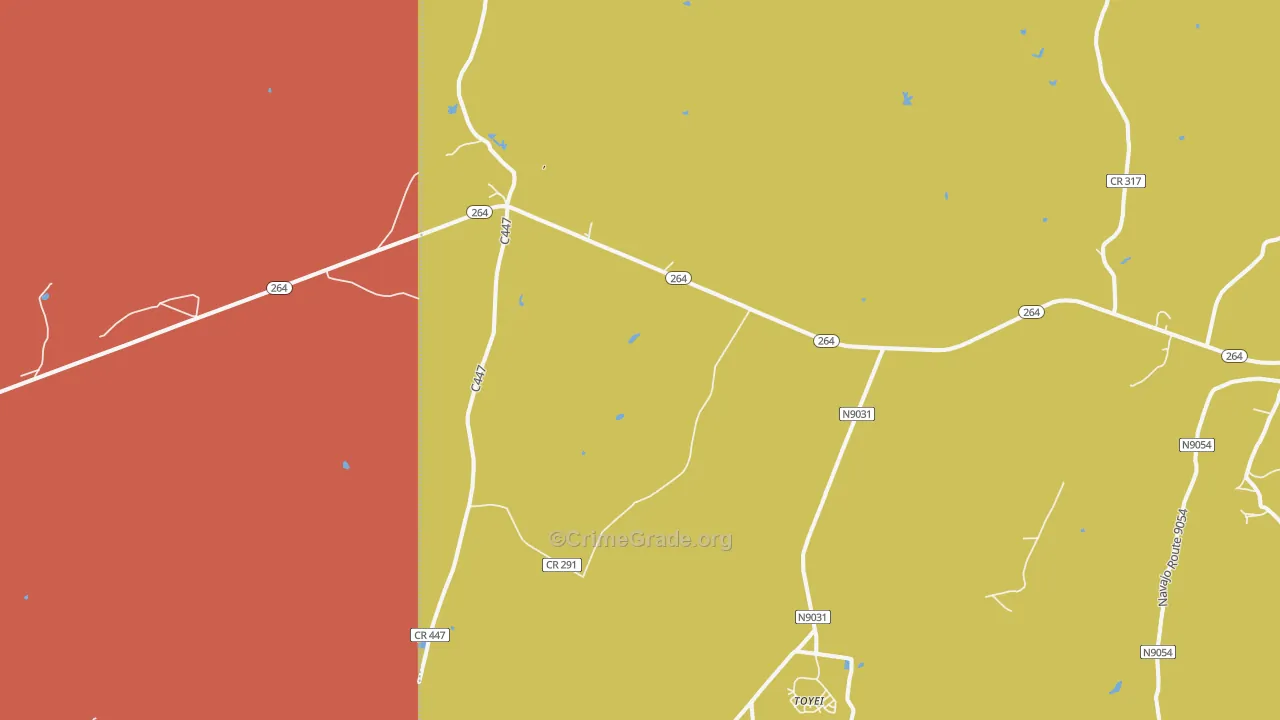 Toyei, AZ Map of Drug-Related Crime Rates