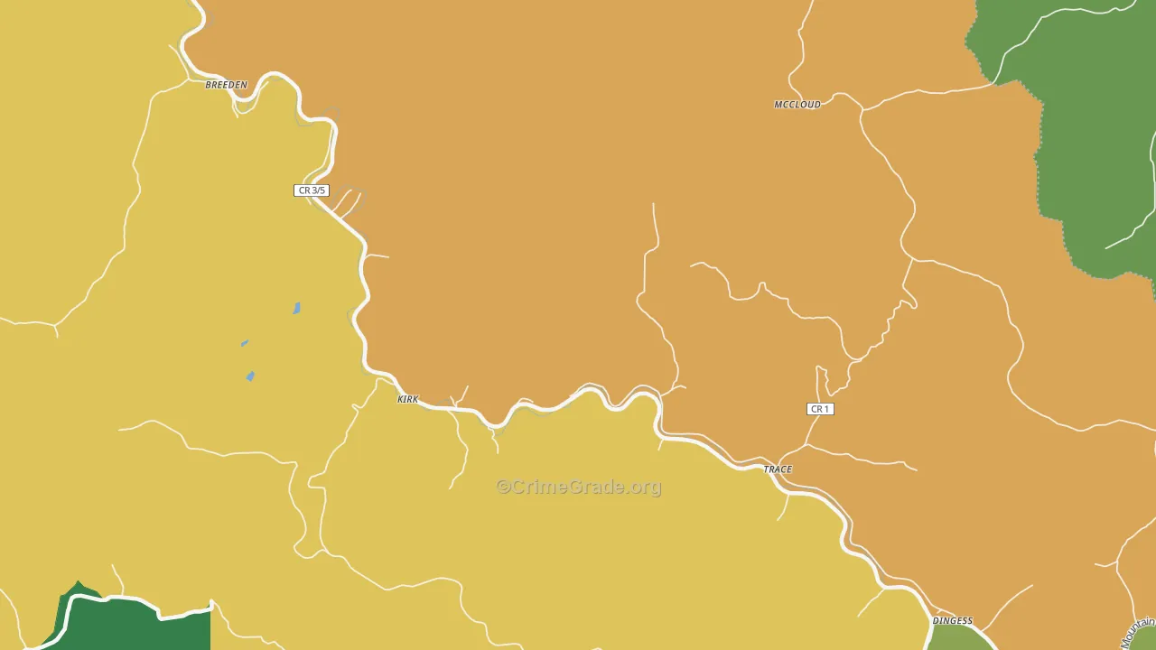 Trace, WV Map of Drug-Related Crime Rates