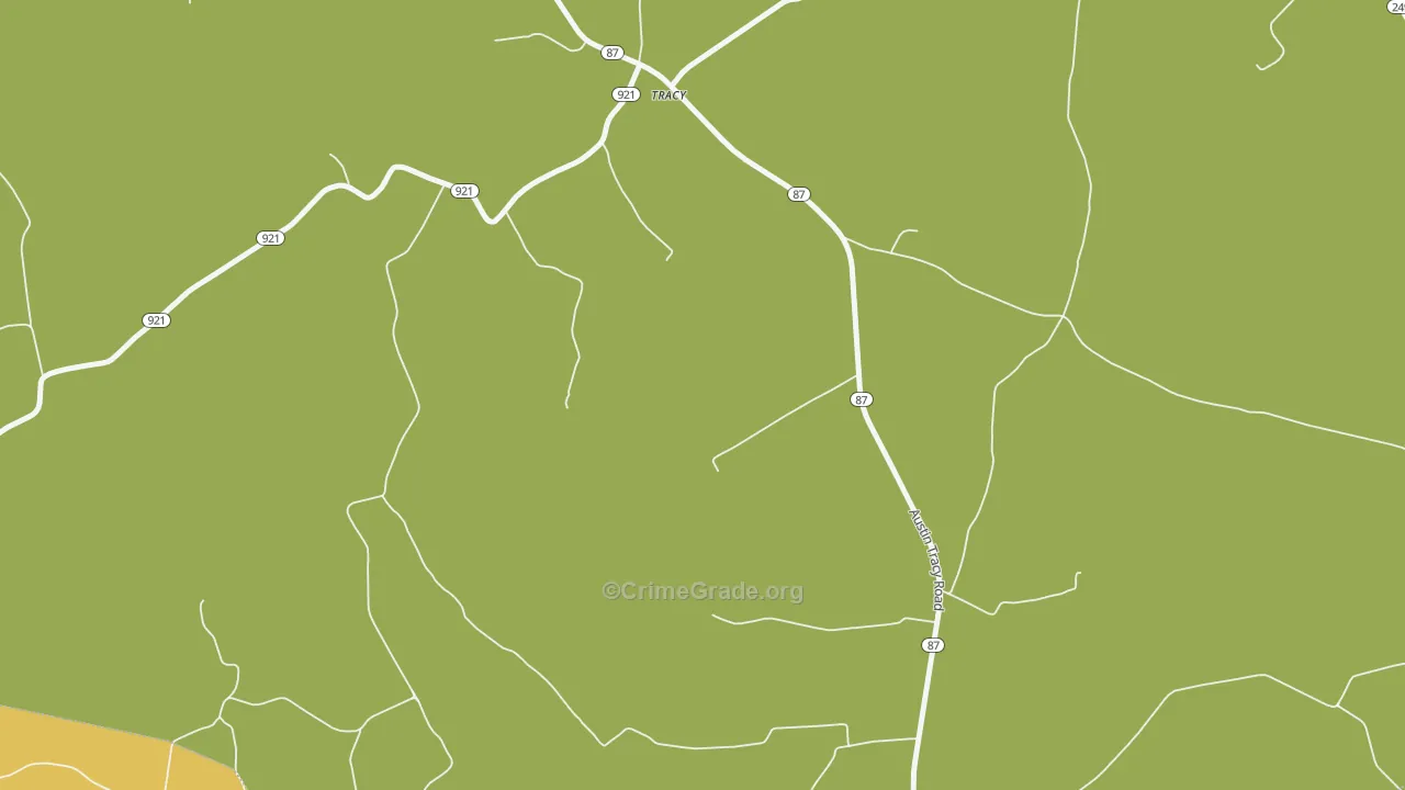 Tracy, KY Map of Drug-Related Crime Rates