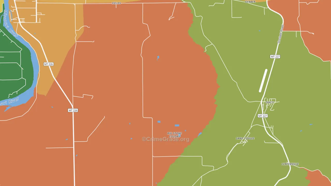 Tracy, MT Map of Drug-Related Crime Rates