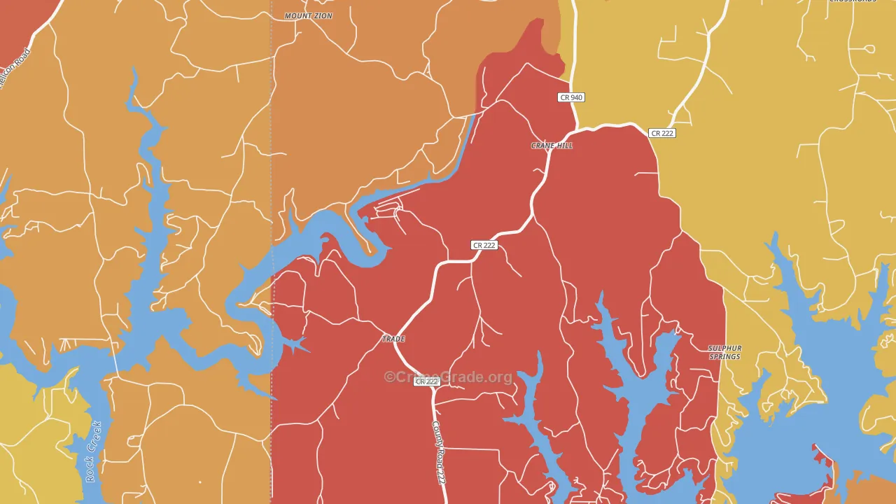Trade, AL Map of Drug-Related Crime Rates