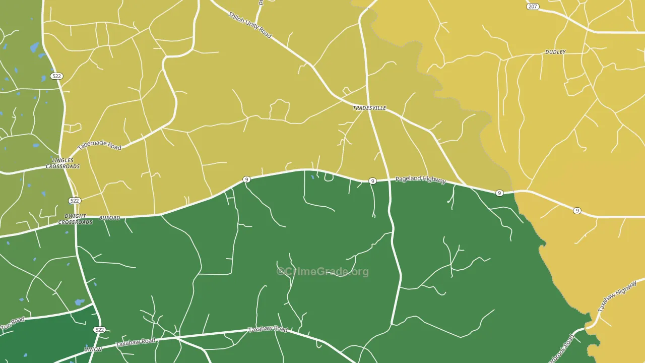 Tradesville, SC Map of Drug-Related Crime Rates