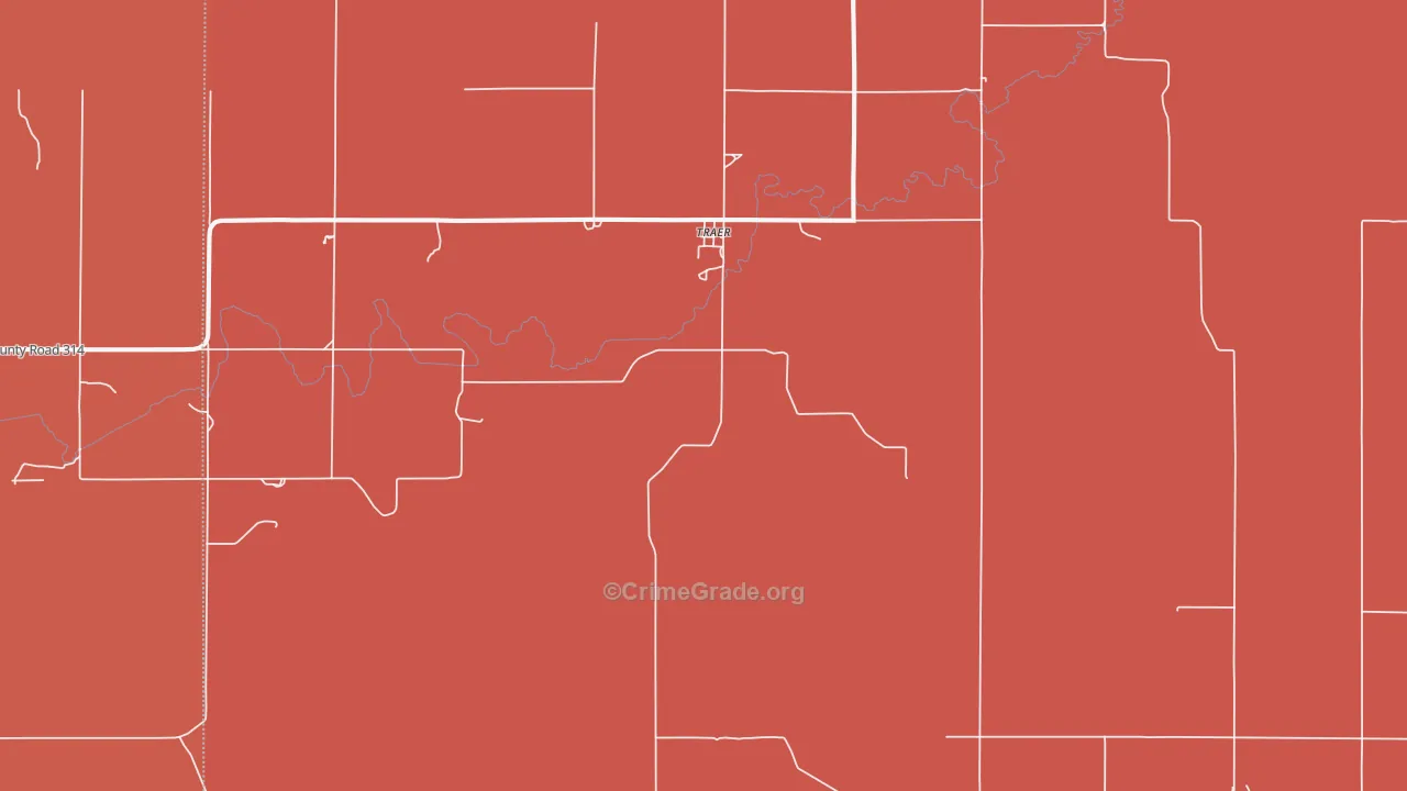 Traer, KS Map of Drug-Related Crime Rates