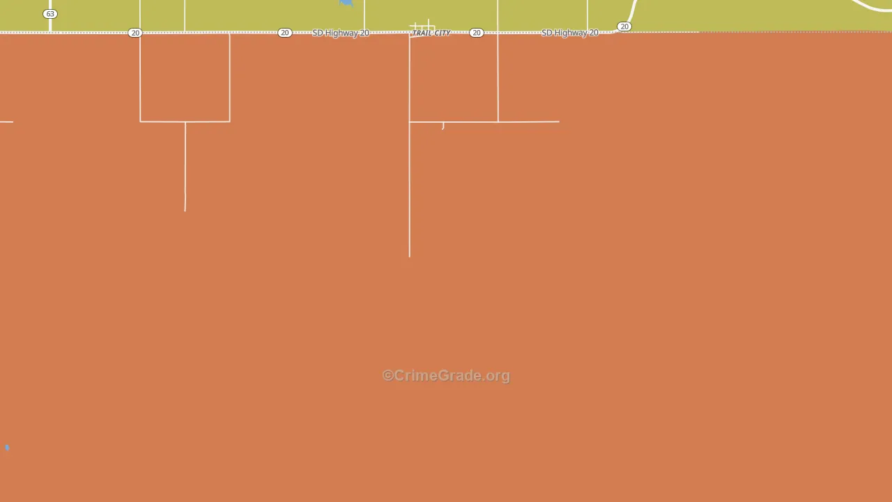 Trail City, SD Map of Drug-Related Crime Rates
