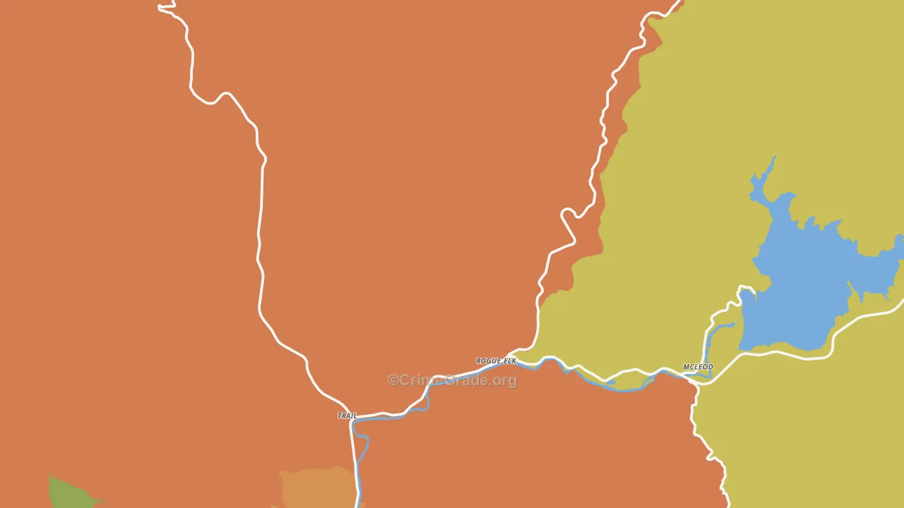 Trail, OR Map of Drug-Related Crime Rates