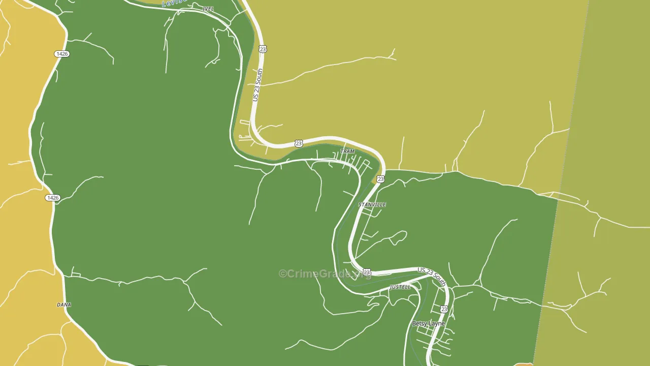 Tram, KY Map of Drug-Related Crime Rates