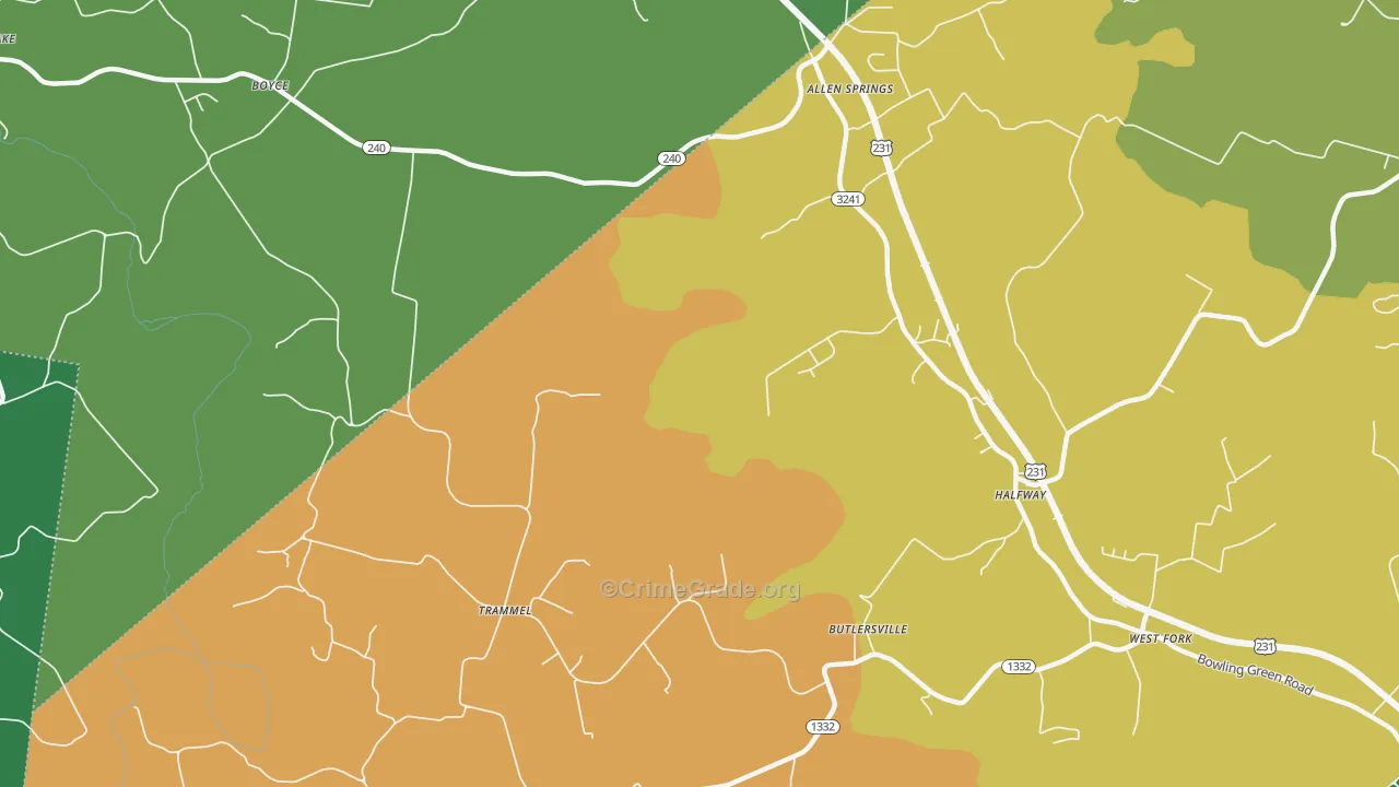 Trammel, KY Map of Drug-Related Crime Rates