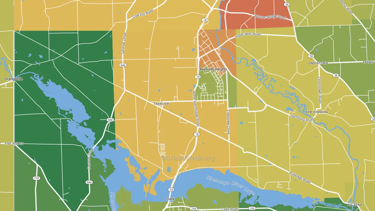 Transfer, PA Map of Drug-Related Crime Rates