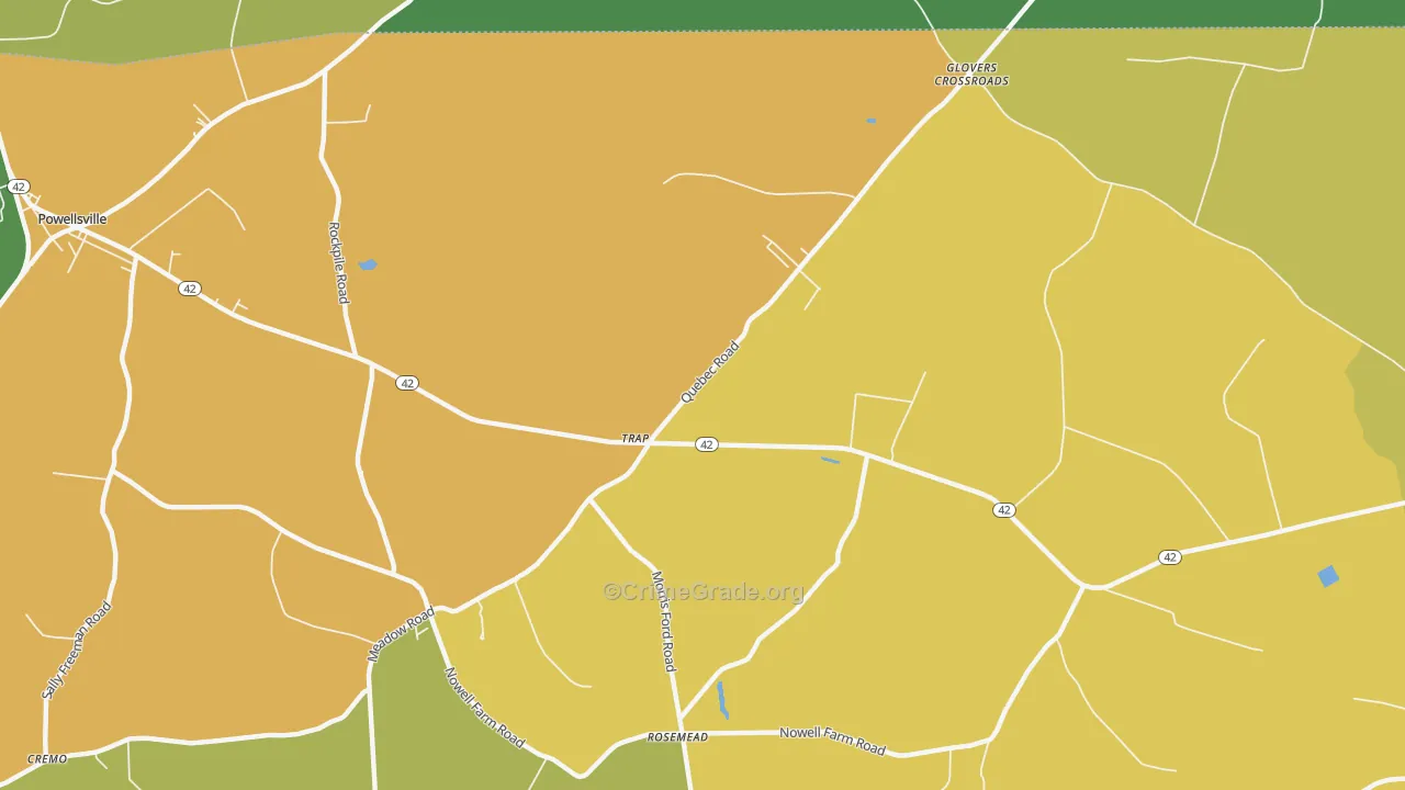 Trap, NC Map of Drug-Related Crime Rates
