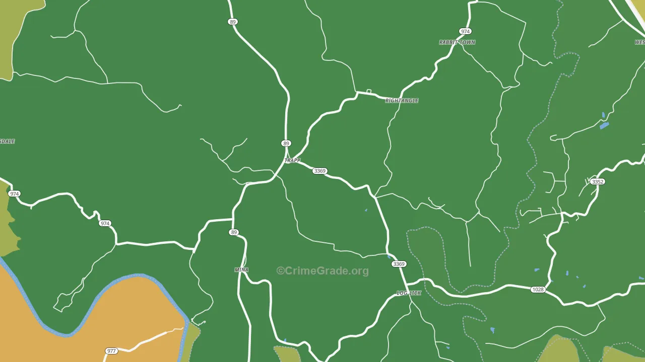Trapp, KY Map of Drug-Related Crime Rates