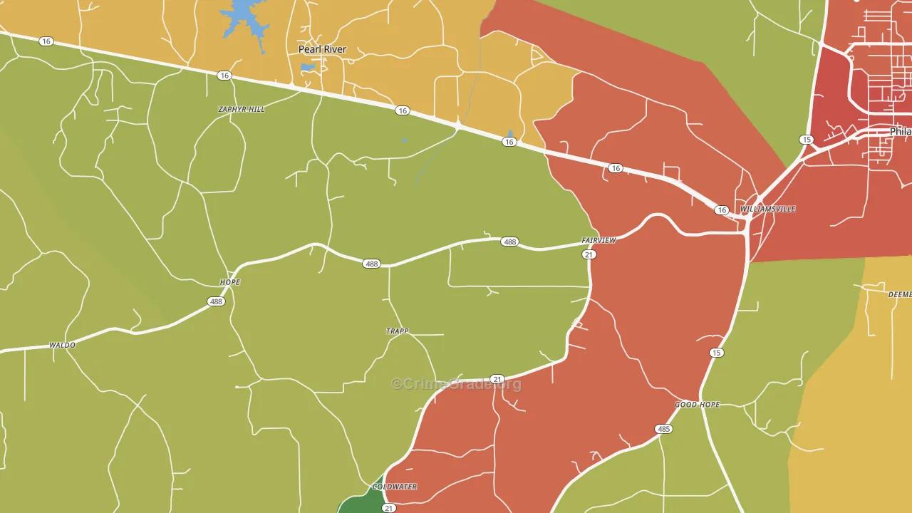 Trapp, MS Map of Drug-Related Crime Rates