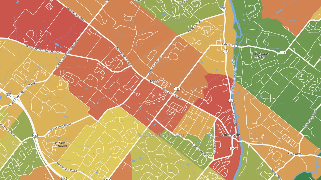 Trappe, PA Map of Drug-Related Crime Rates