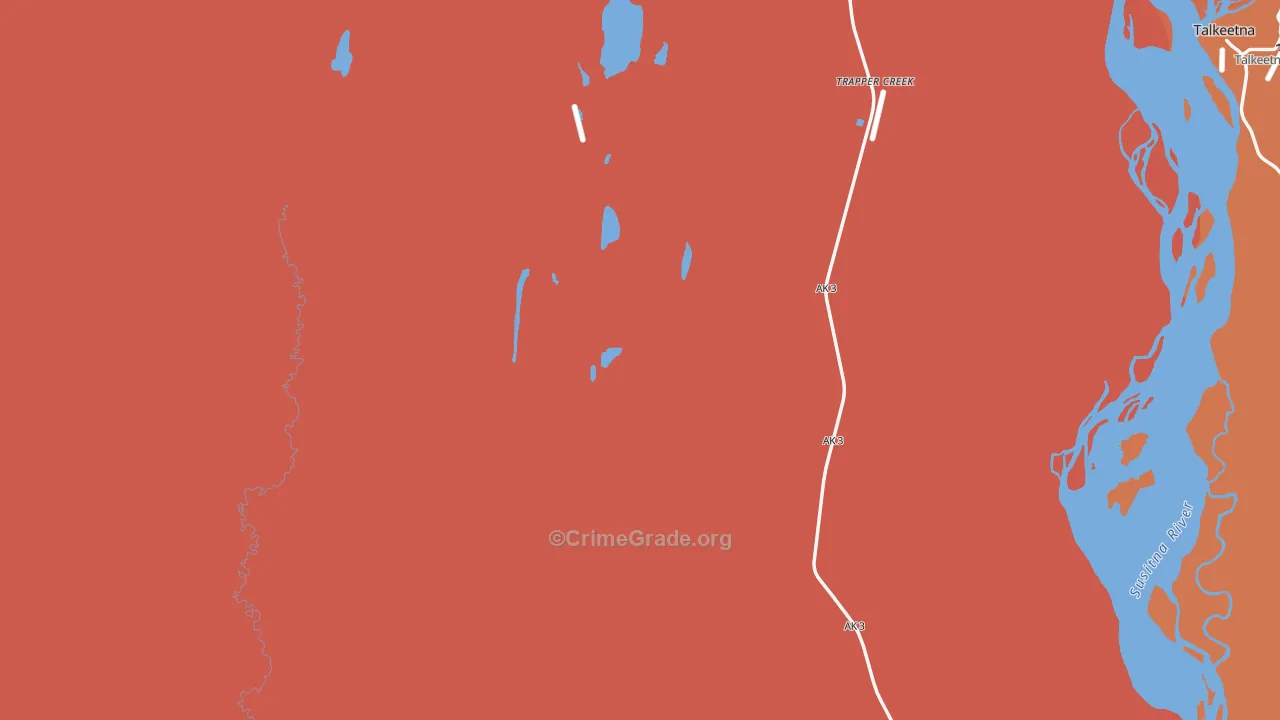 Trapper Creek, AK Map of Drug-Related Crime Rates