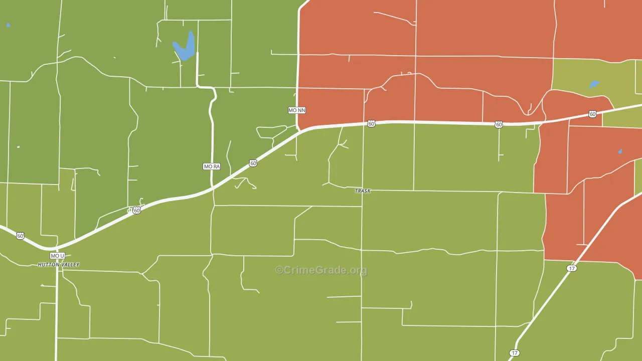 Trask, MO Map of Drug-Related Crime Rates