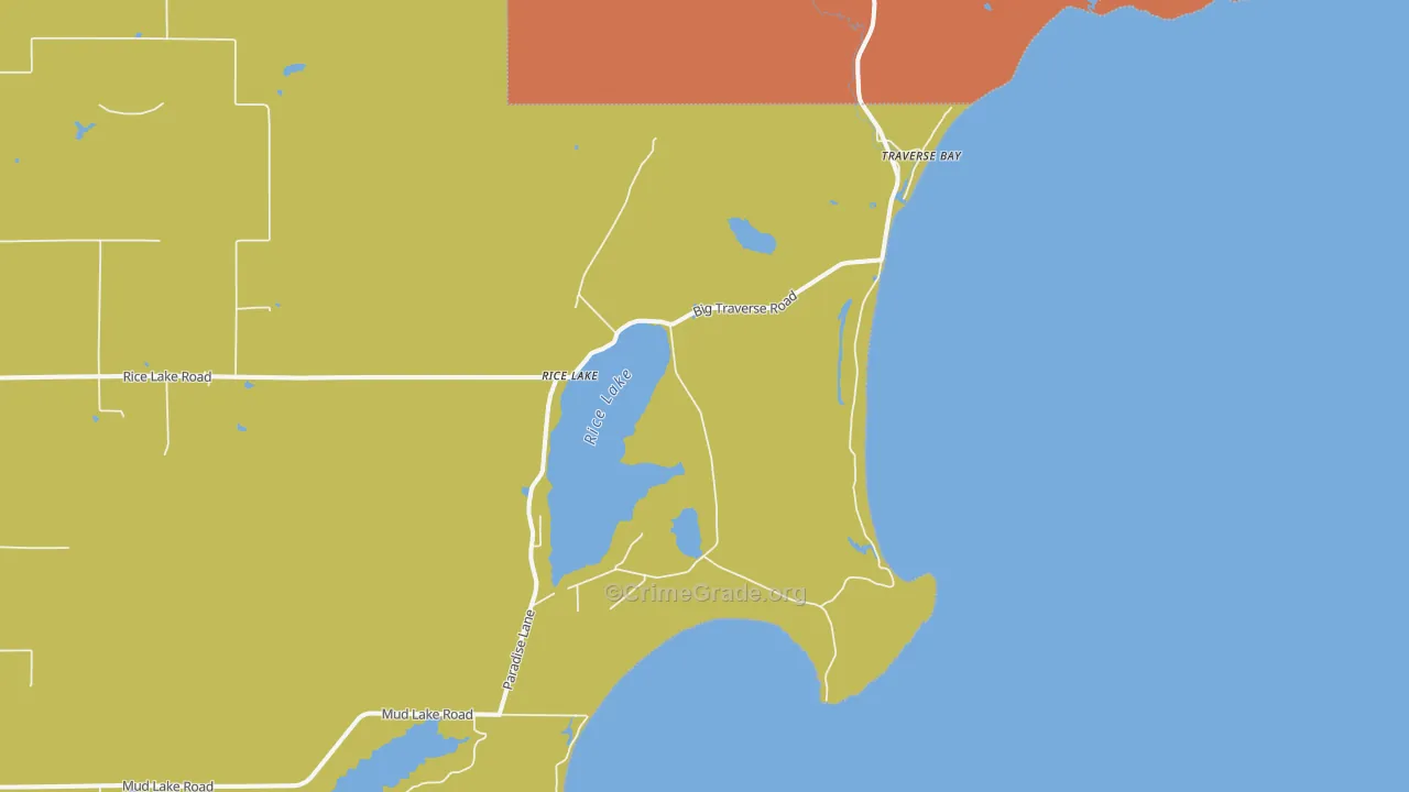 Traverse Bay, MI Map of Drug-Related Crime Rates