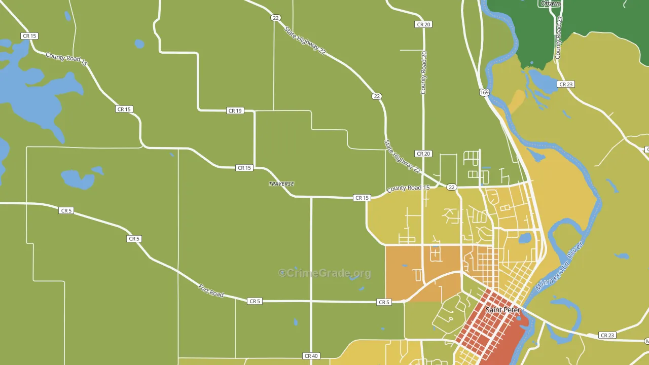 Traverse, MN Map of Drug-Related Crime Rates