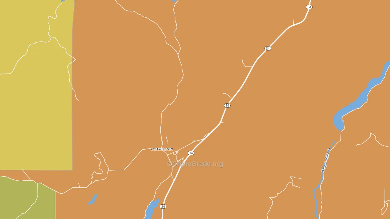 Treasureton, ID Map of Drug-Related Crime Rates