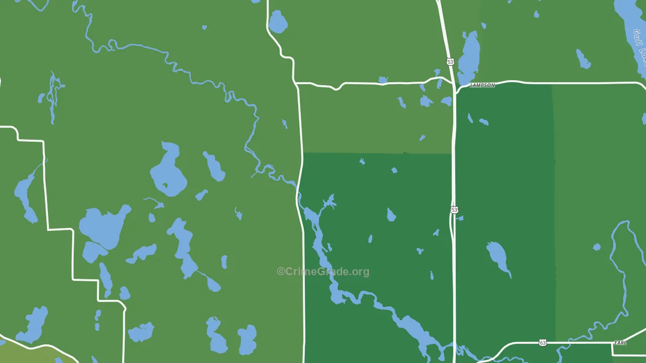 Trego, WI Map of Drug-Related Crime Rates