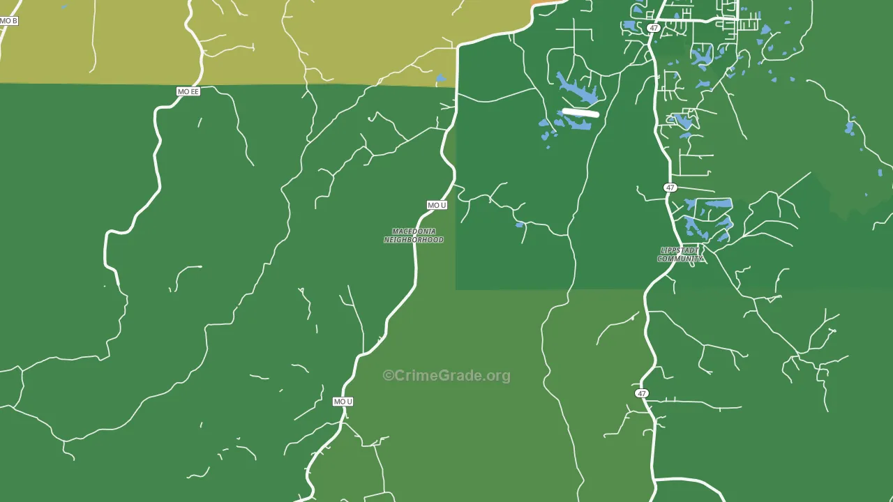 Treloar, MO Map of Drug-Related Crime Rates