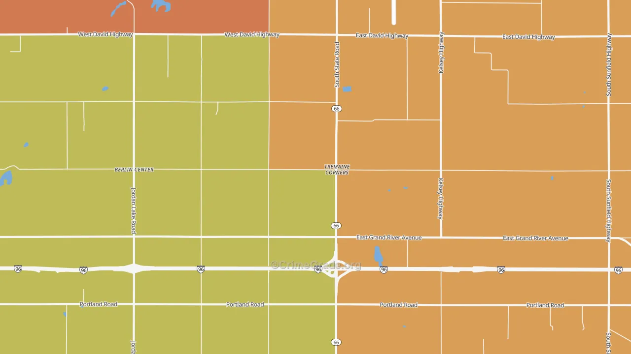 Tremaine Corners, MI Map of Drug-Related Crime Rates