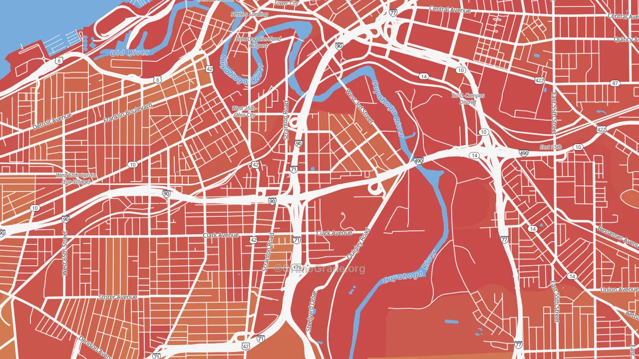 Tremont, Cleveland, OH Map of Drug-Related Crime Rates