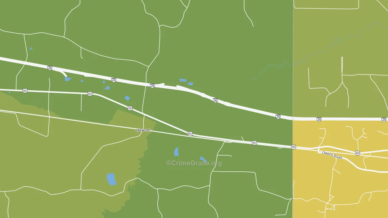 Tremont, LA Map of Drug-Related Crime Rates