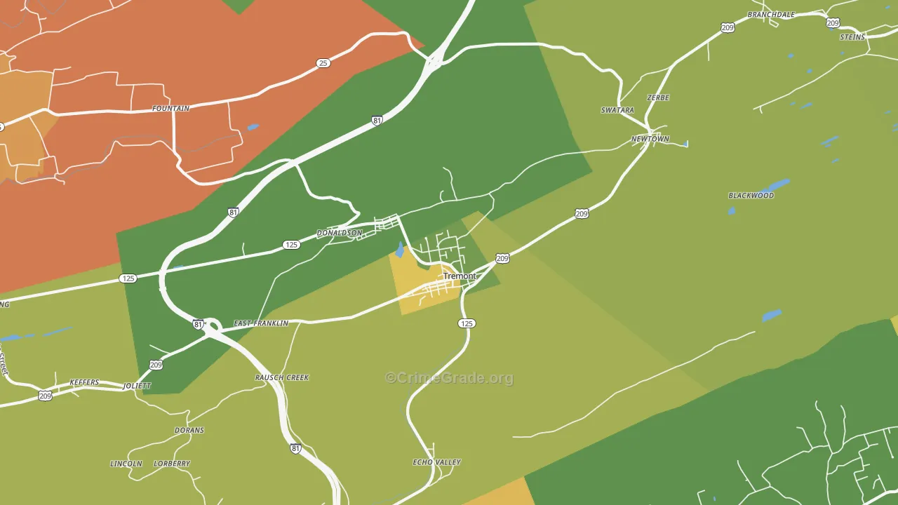 Tremont, PA Map of Drug-Related Crime Rates