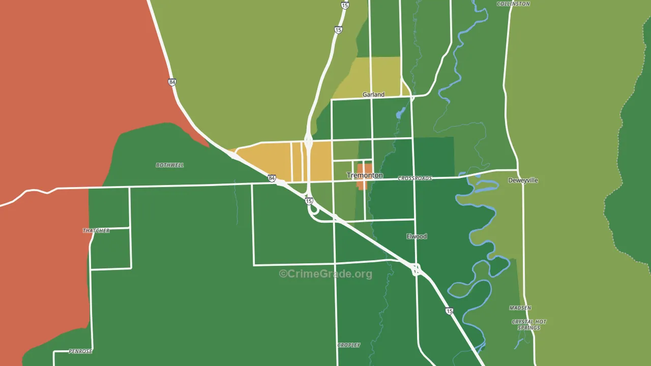 Tremonton, UT Map of Drug-Related Crime Rates