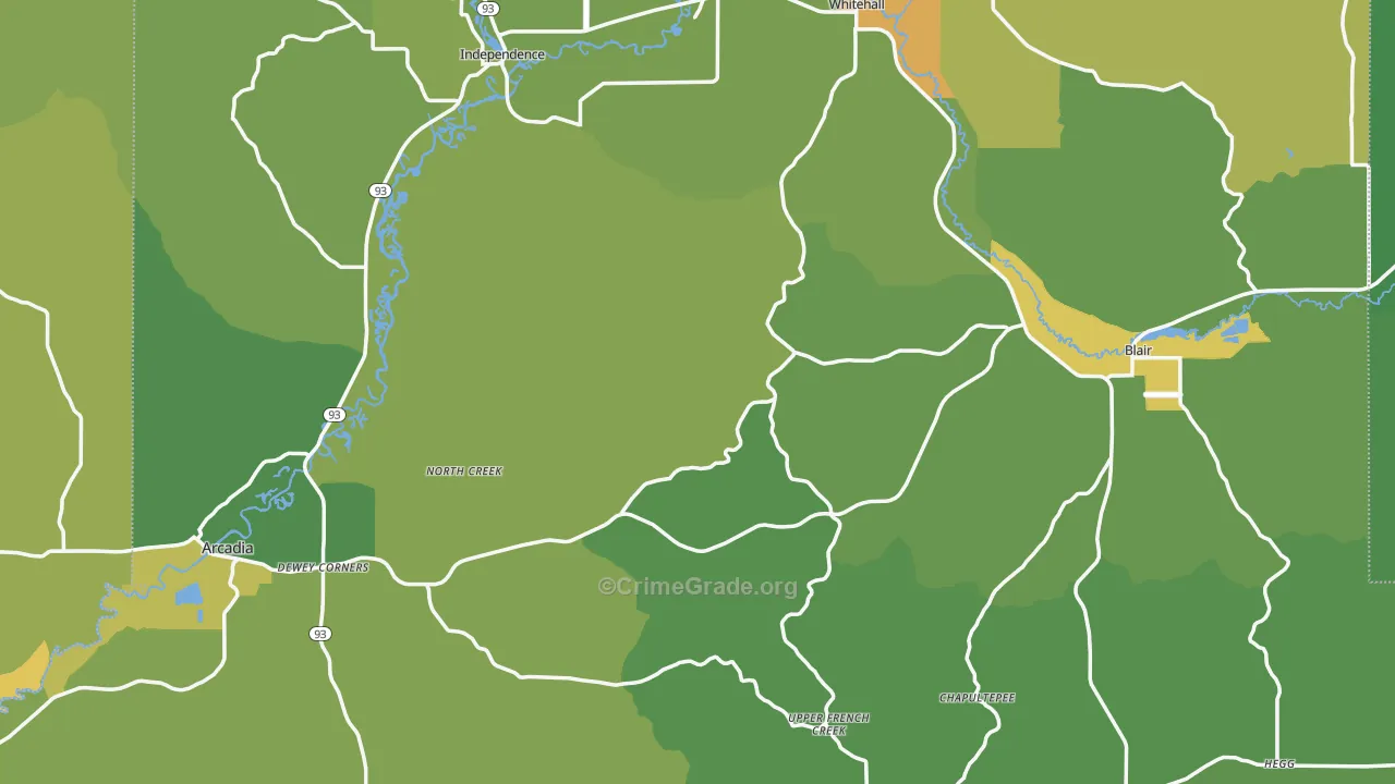 Trempealeau County, WI Map of Drug-Related Crime Rates