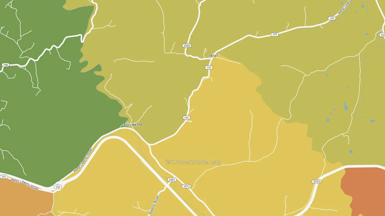 Trent, KY Map of Drug-Related Crime Rates