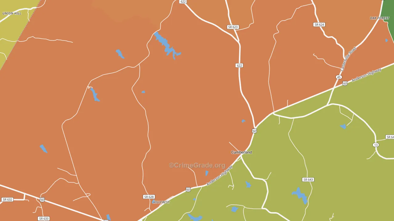 Trent Mill, VA Map of Drug-Related Crime Rates