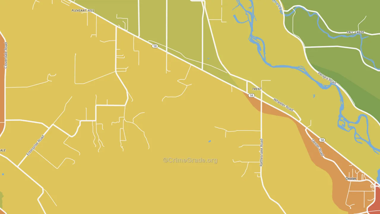 Trent, OR Map of Drug-Related Crime Rates