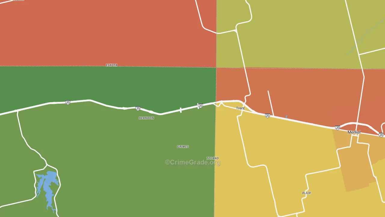Trent, TX Map of Drug-Related Crime Rates
