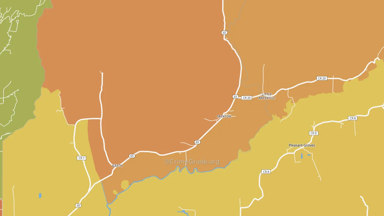 Trenton, AL Map of Drug-Related Crime Rates