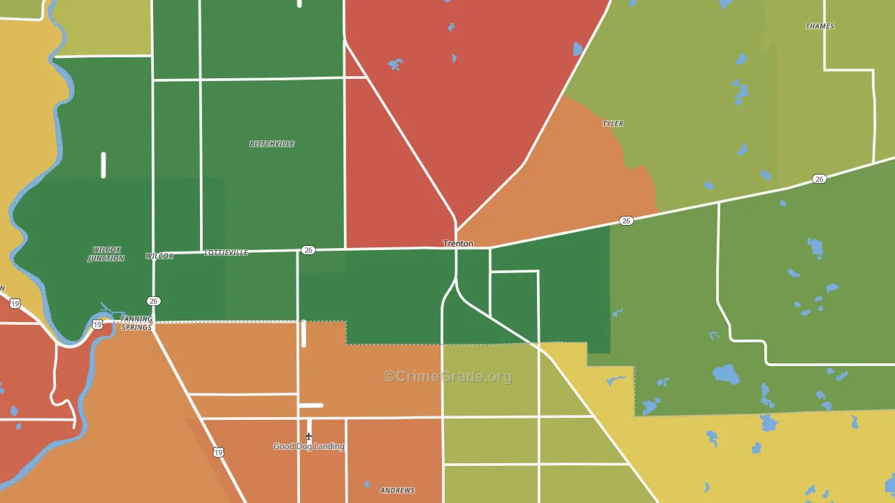 Trenton, FL Map of Drug-Related Crime Rates