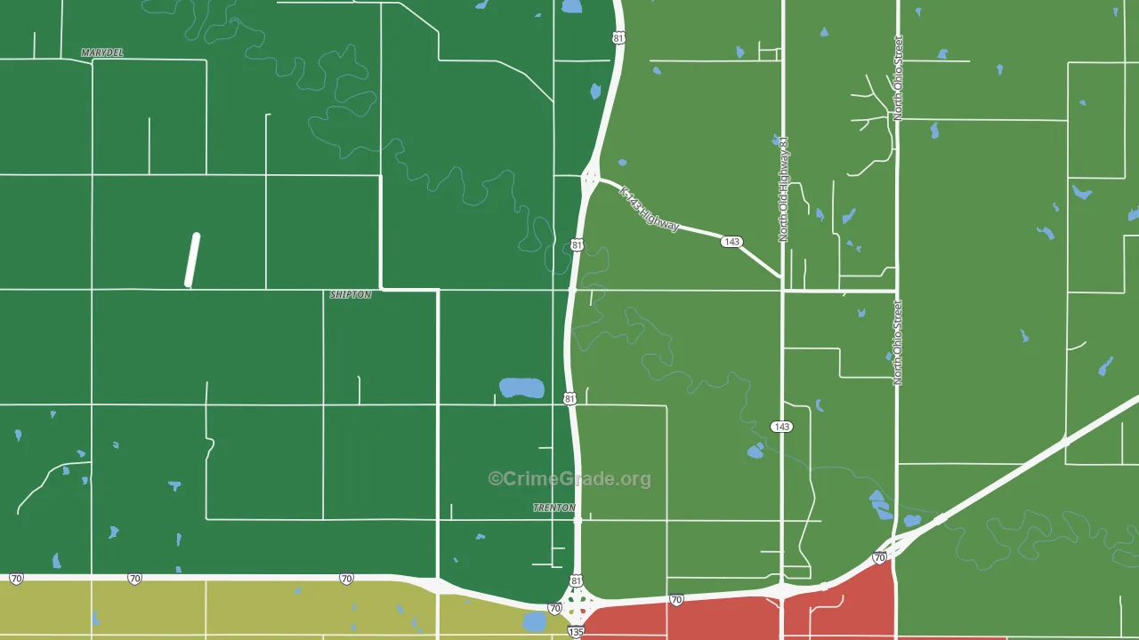Trenton, KS Map of Drug-Related Crime Rates