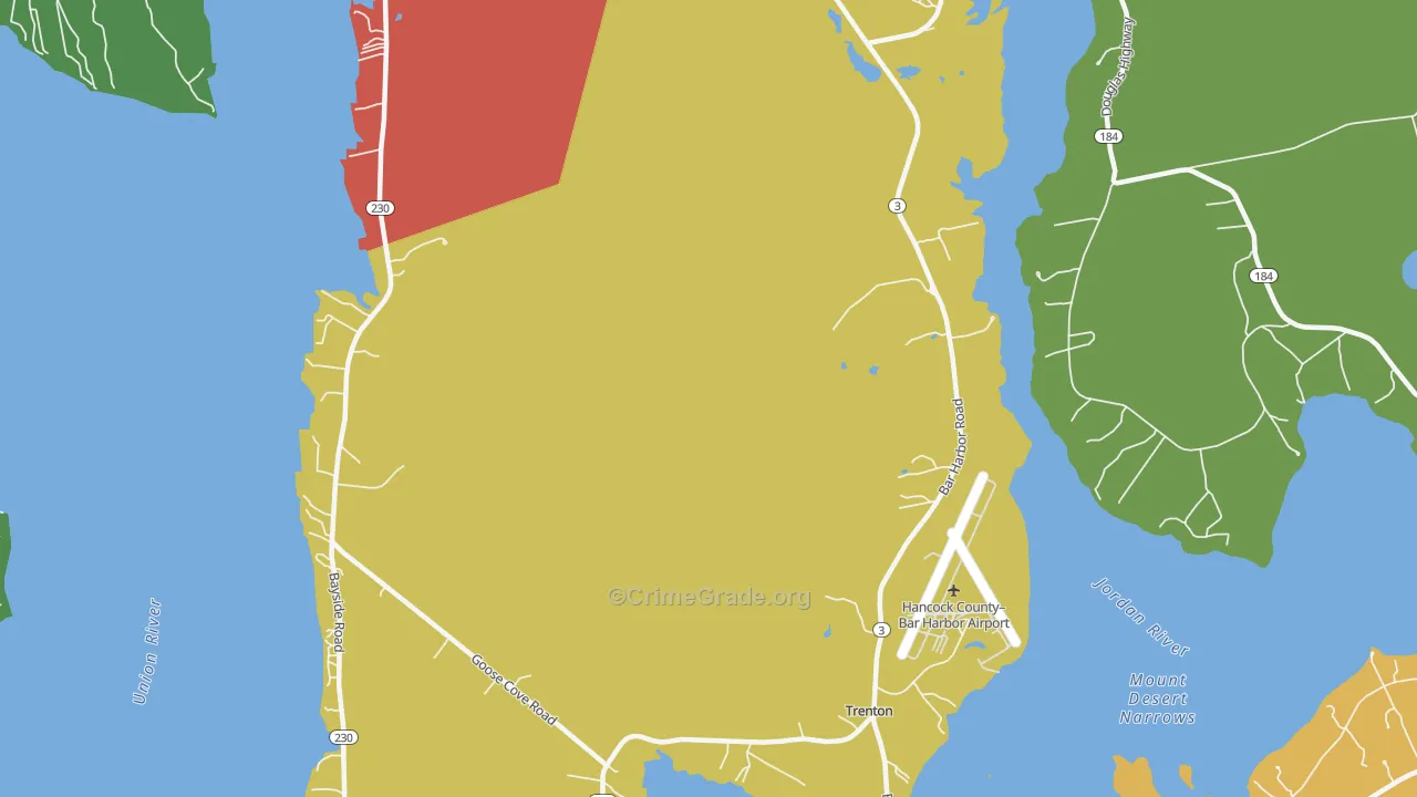 Trenton, ME Map of Drug-Related Crime Rates